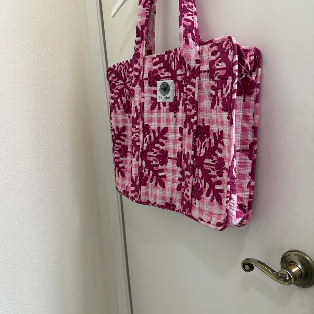 Kiele Palaka Pink Floral Tote Bag - Picture 4 of 5